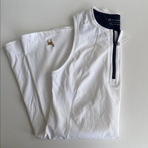 Southern Tide White Sleeveless Zip-Up
